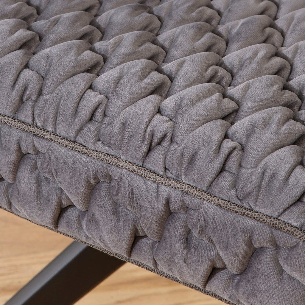 Ensemble de salle à manger moderne 6 places Maple &amp; Dynasty en céramique effet marbre gris et argent