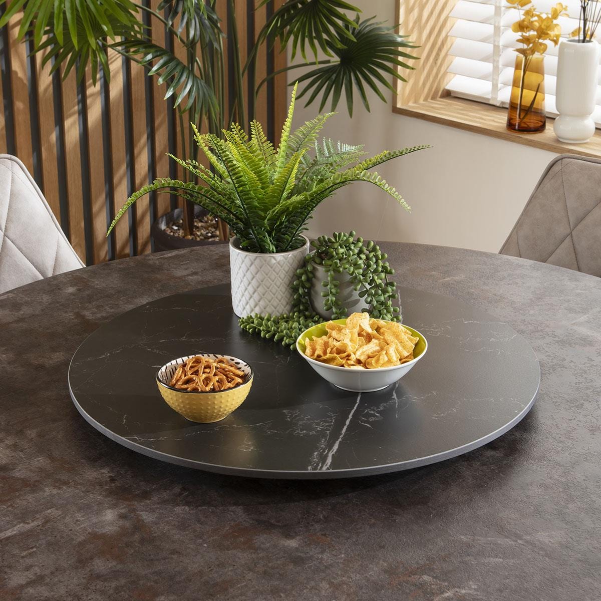 Plateau tournant Emperor en céramique noire 80 cm