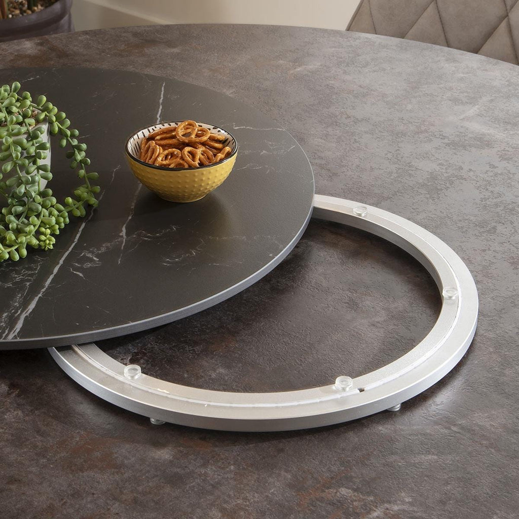 Plateau tournant Emperor en céramique noire 80 cm