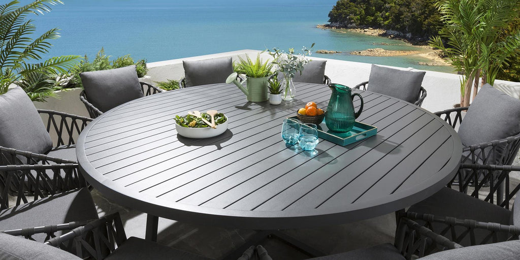 Ensemble de salle à manger rond Verity 10 places - Gris