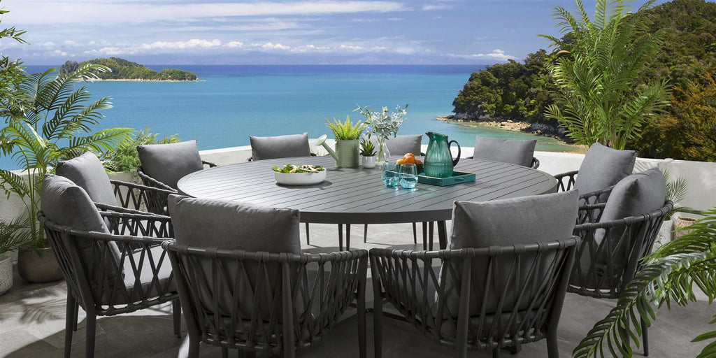 Ensemble de salle à manger rond Verity 10 places - Gris