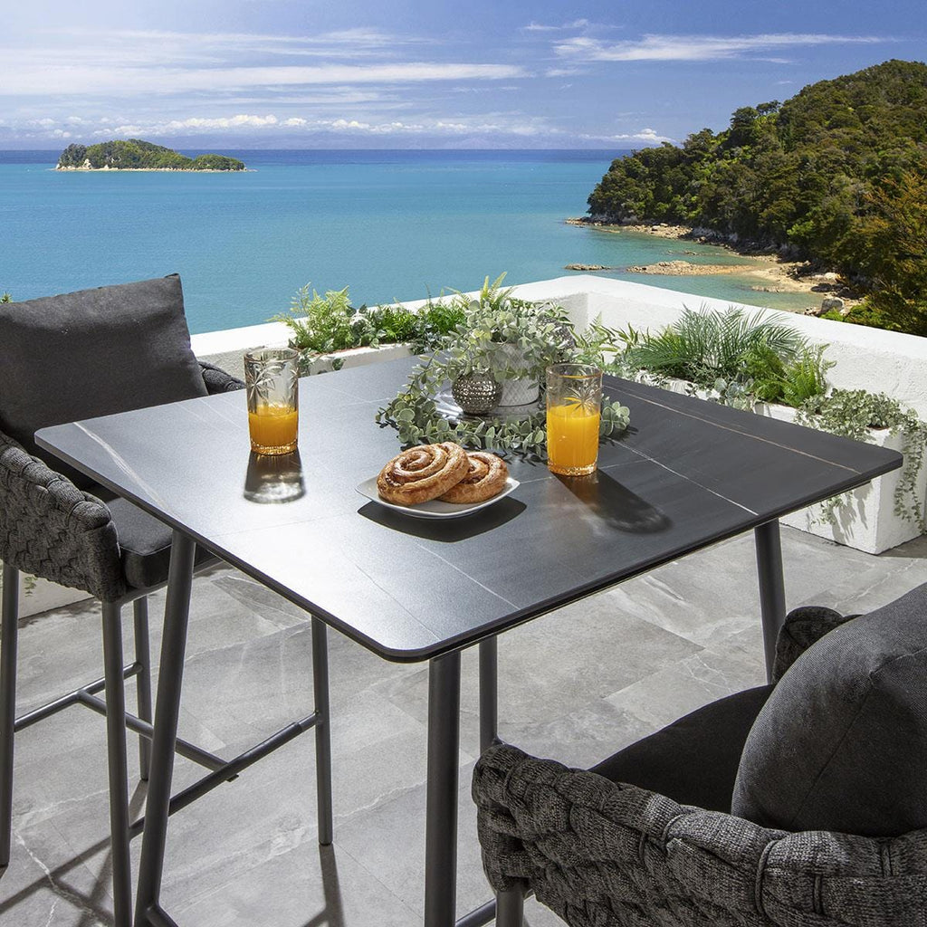 Ensemble bar de jardin Sundowner 2 places en céramique, anthracite et noir