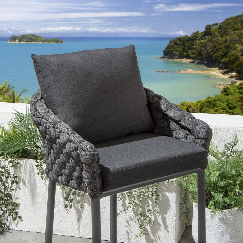 Ensemble bar de jardin Sundowner 4 places en céramique, anthracite et gris