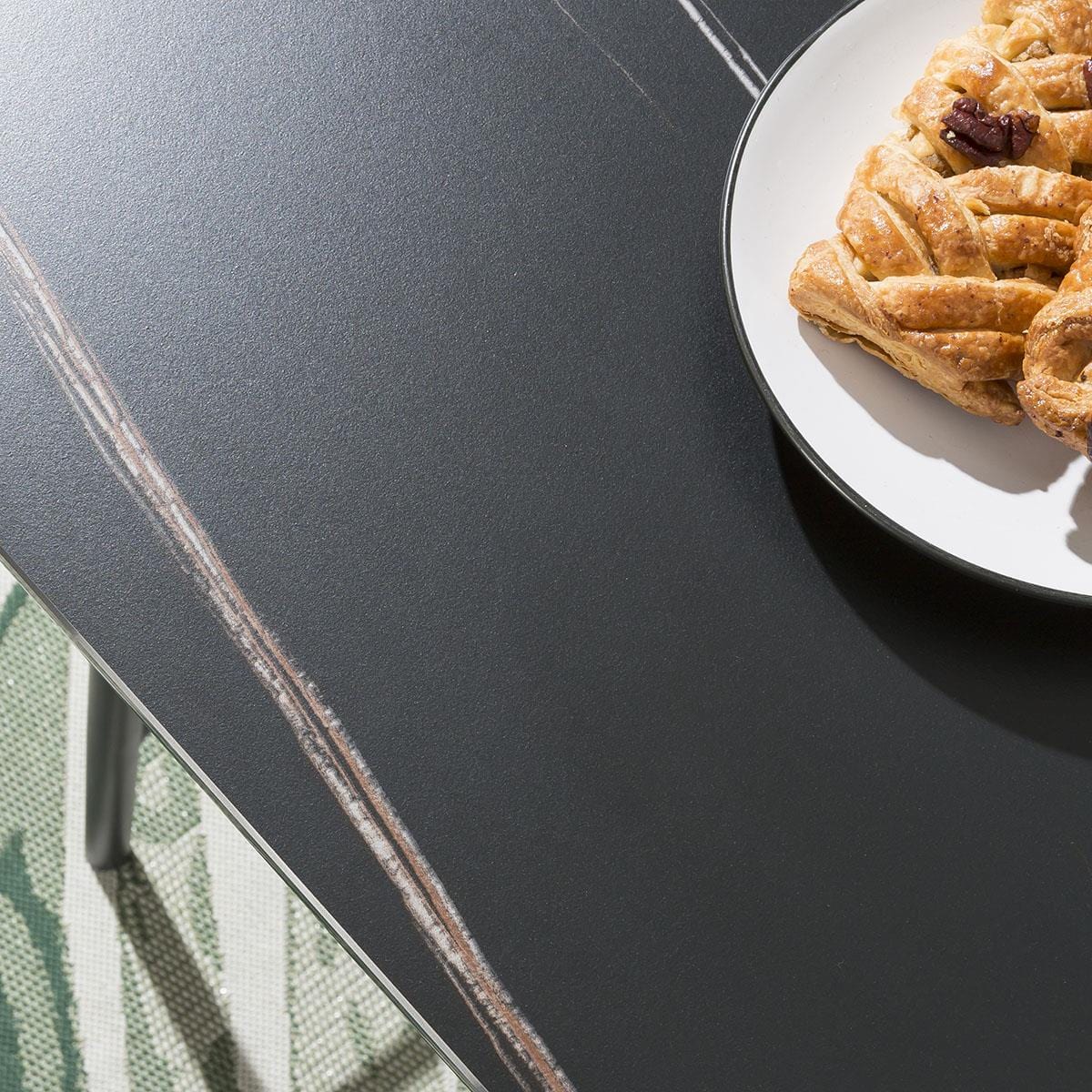 Ensemble de bar de jardin Sundowner 4 places en céramique, anthracite et noir