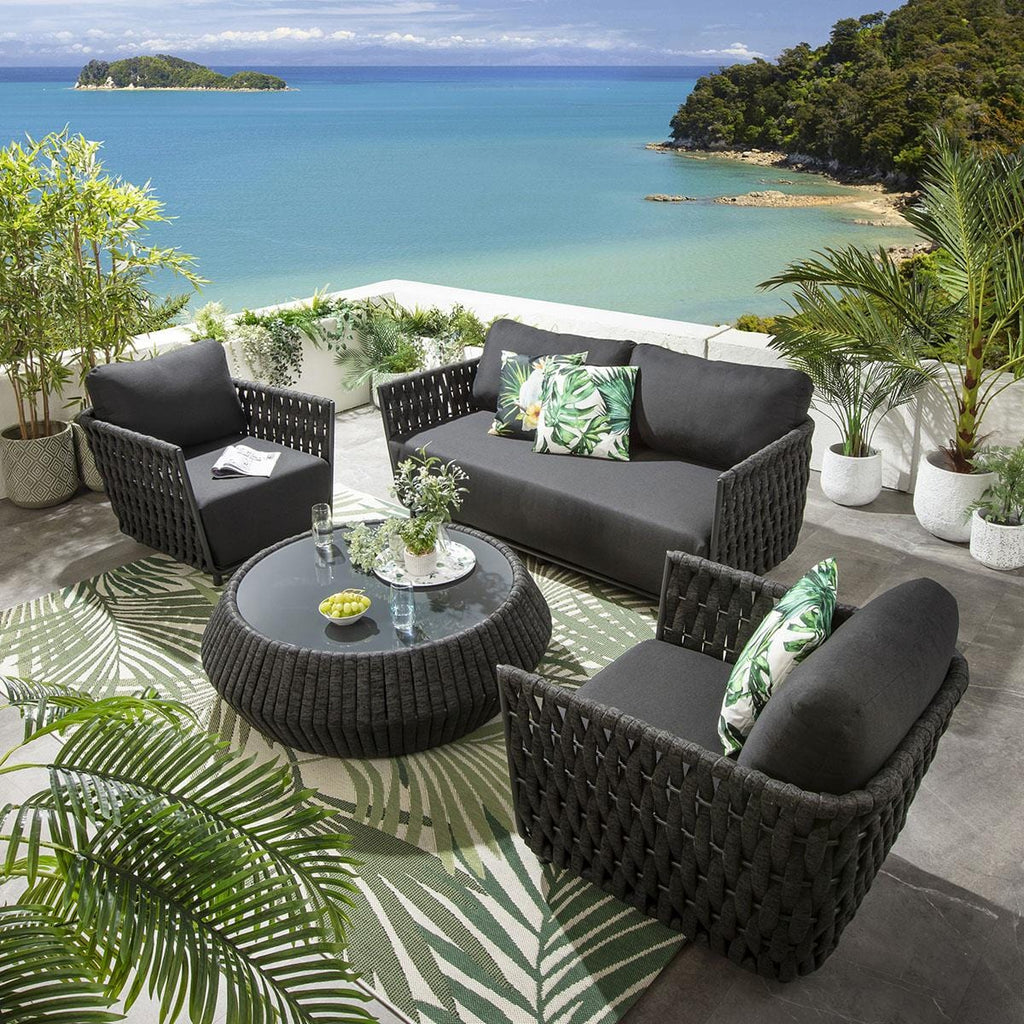 Ensemble canapé et fauteuil de jardin 5 places Sundowner, couleur anthracite