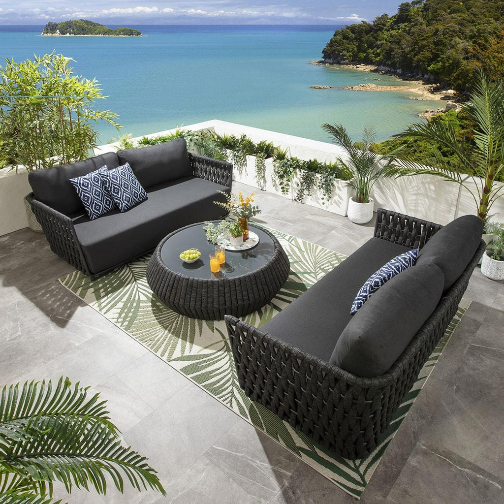 Ensemble canapé de jardin 6 places et table basse Sundowner, couleur anthracite