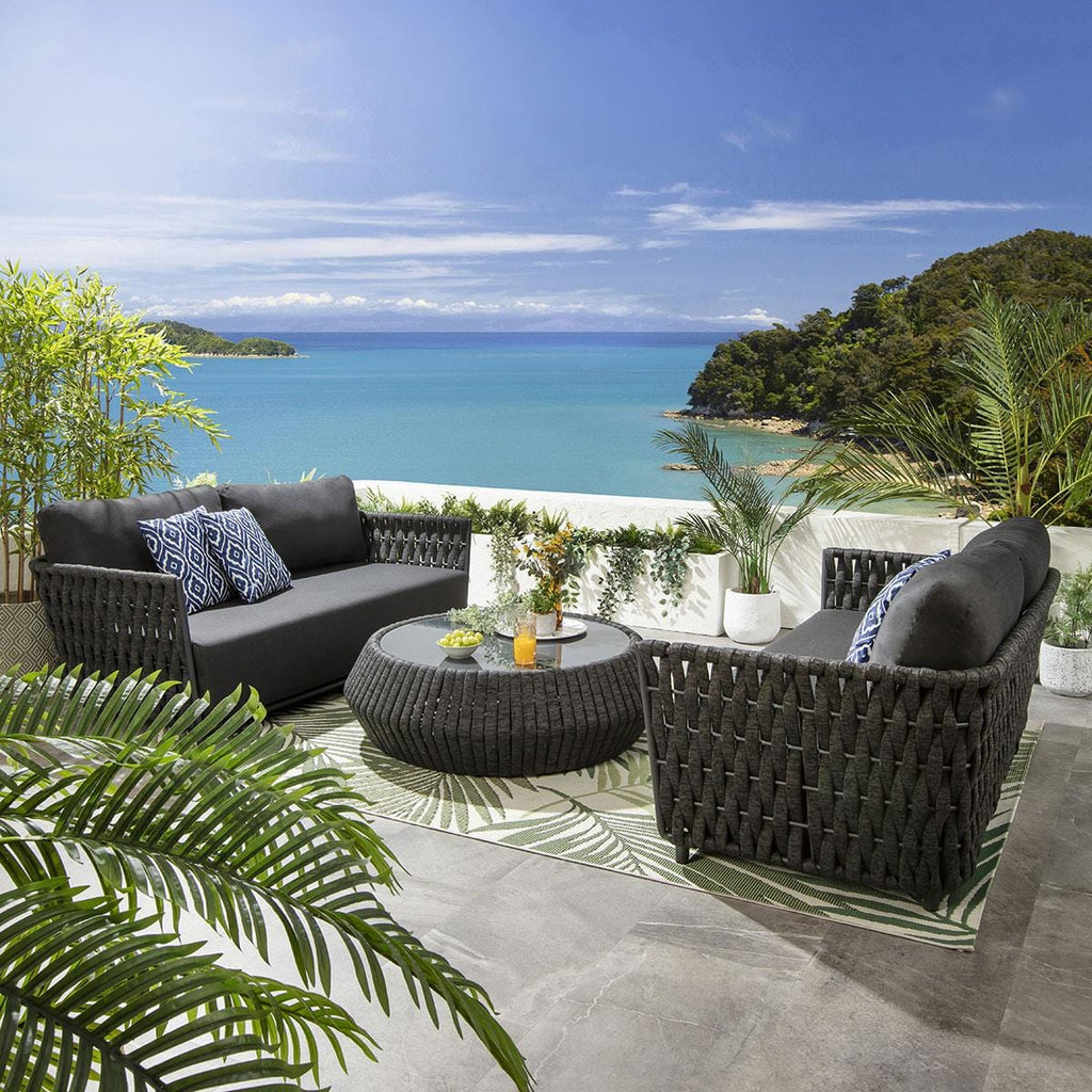 Ensemble canapé de jardin 6 places et table basse Sundowner, couleur anthracite