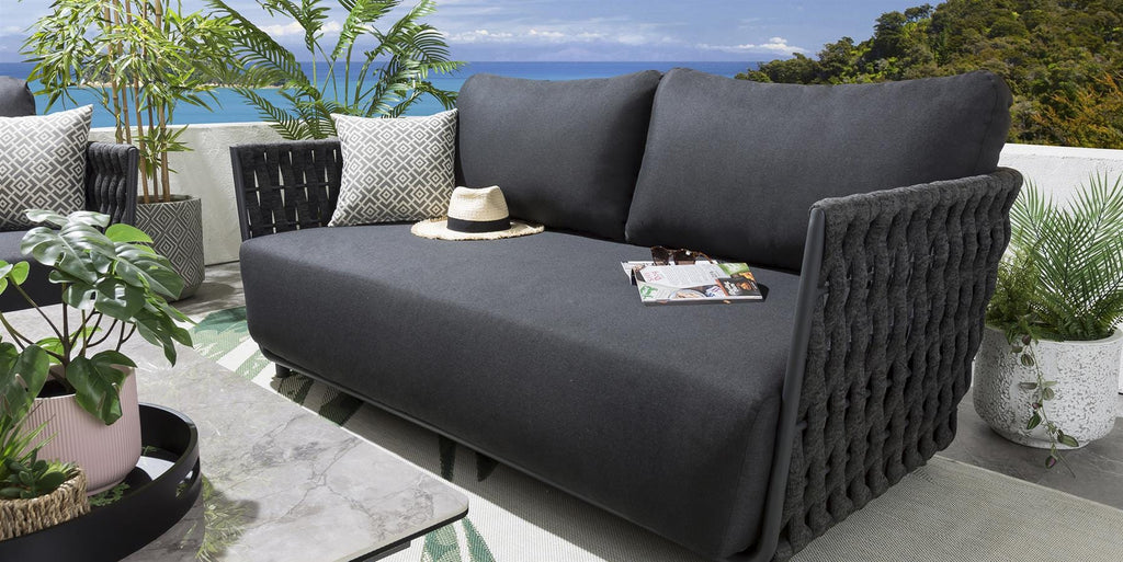 Ensemble canapé de jardin 6 places et table basse Sundowner, couleur anthracite