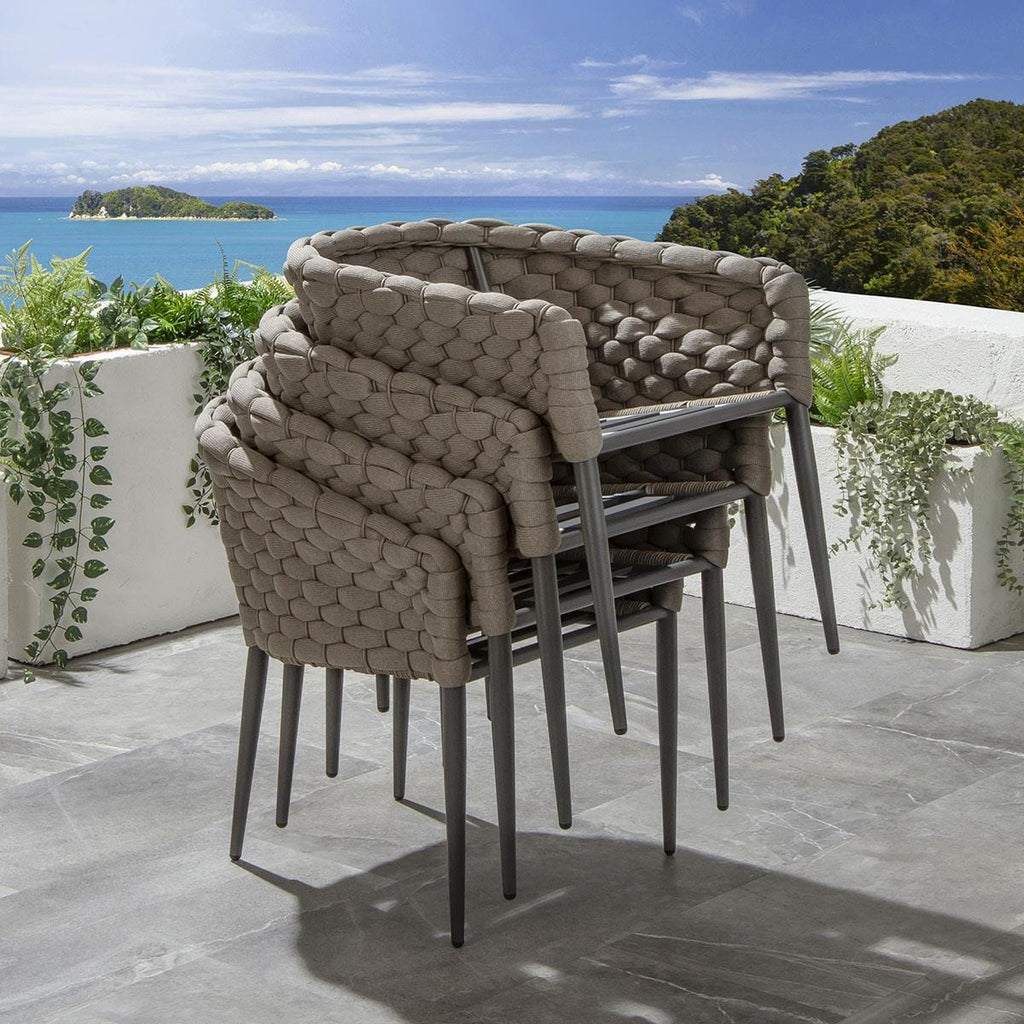 Ensemble de salle à manger de jardin Sundowner 8 places, aluminium anthracite et gris