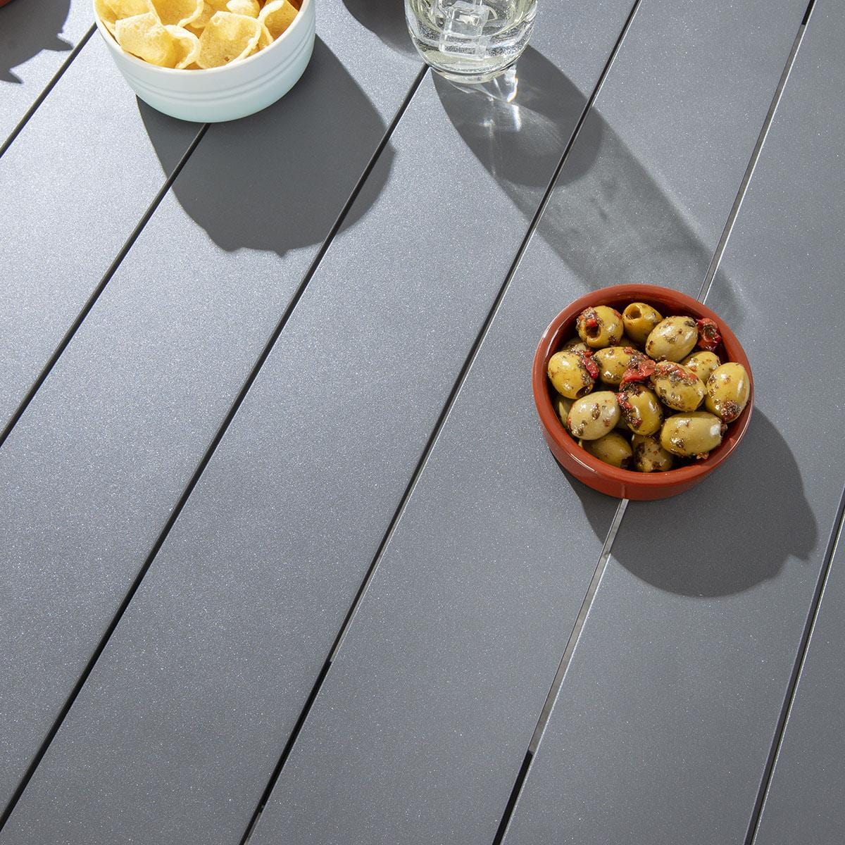 Ensemble de salle à manger de jardin Sundowner 8 places, aluminium anthracite et gris