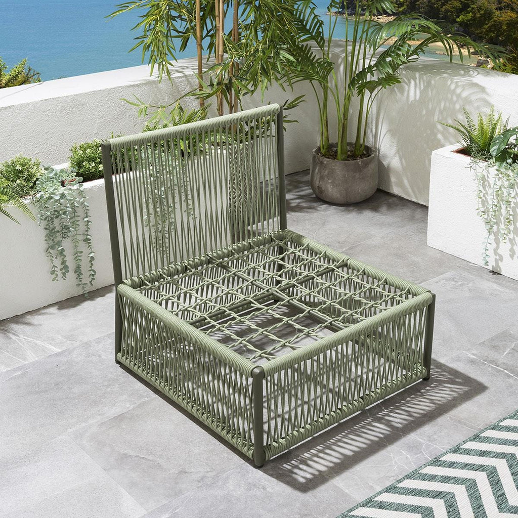 Ensemble de canapé de jardin modulaire Cole vert 218x74cm S3