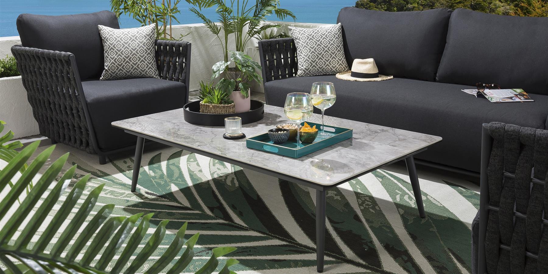 Ensemble canapé et table de jardin Sundowner - Anthracite