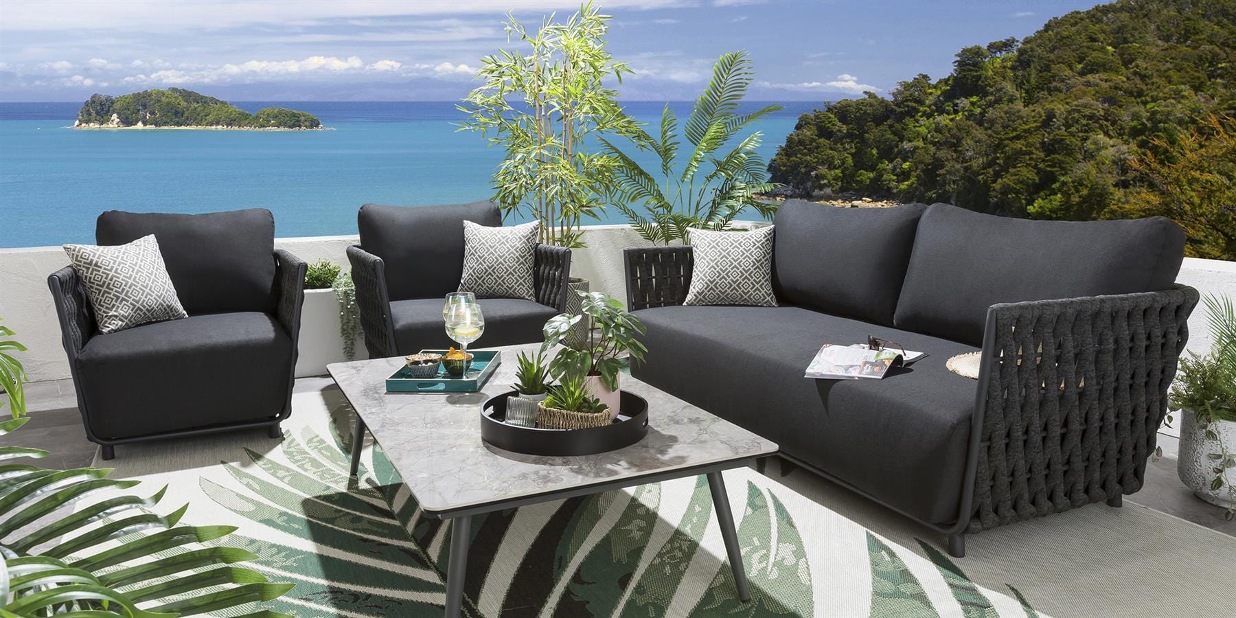 Ensemble canapé et table de jardin Sundowner - Anthracite