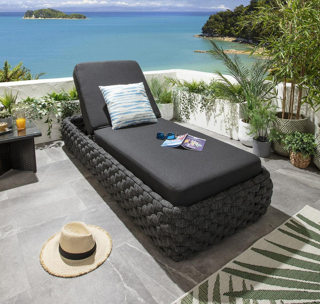 Transat Sundowner avec coussins, couleur anthracite, 208 x 85 cm