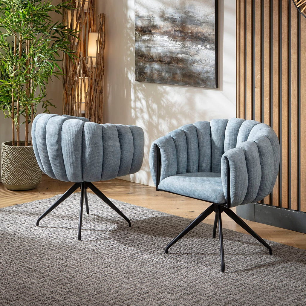 Ensemble de salle à manger extensible 8 places Maisy &amp; Zelda, grand modèle, en céramique bleue rustique