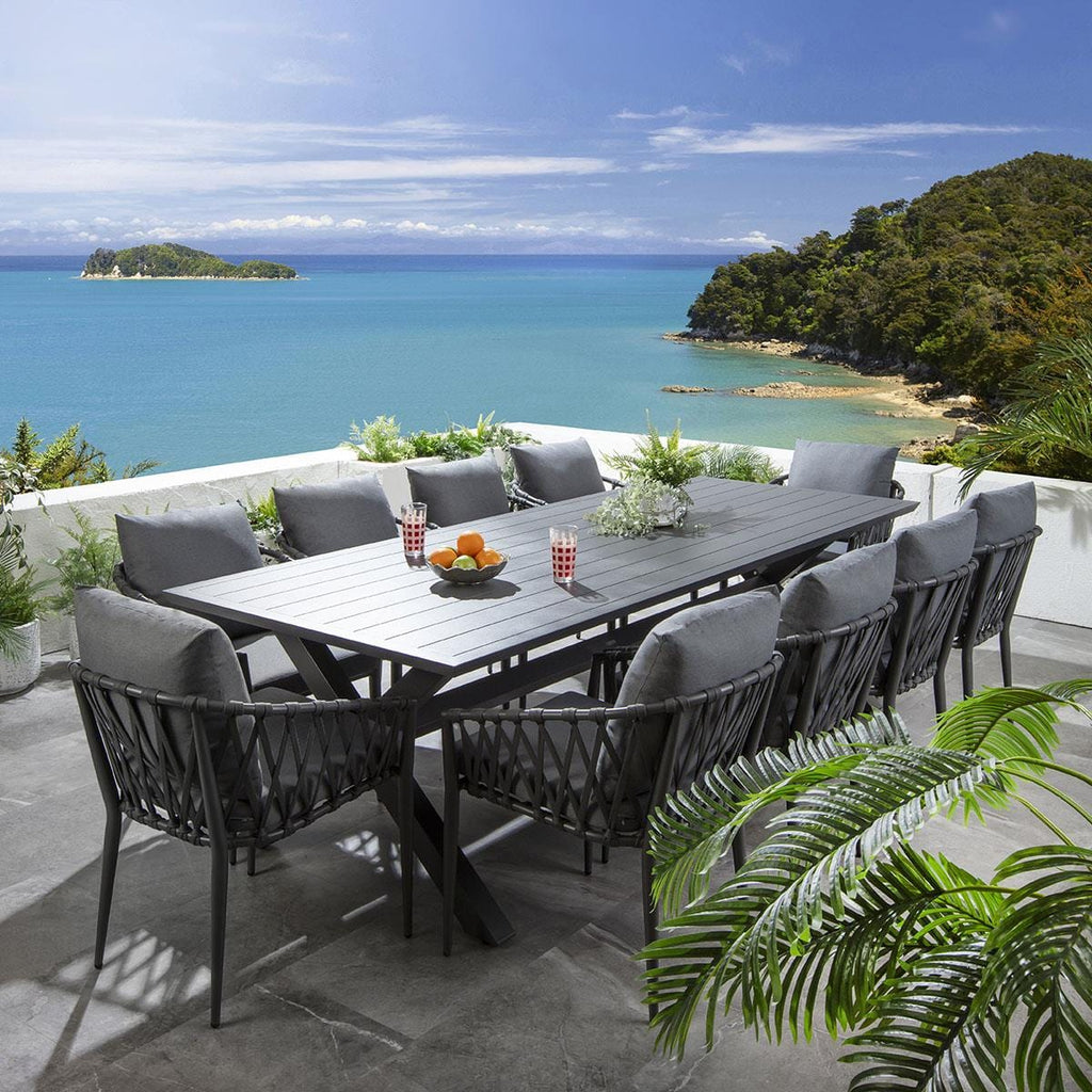 Ensemble de salle à manger de jardin Verity 10 places, gris aluminium