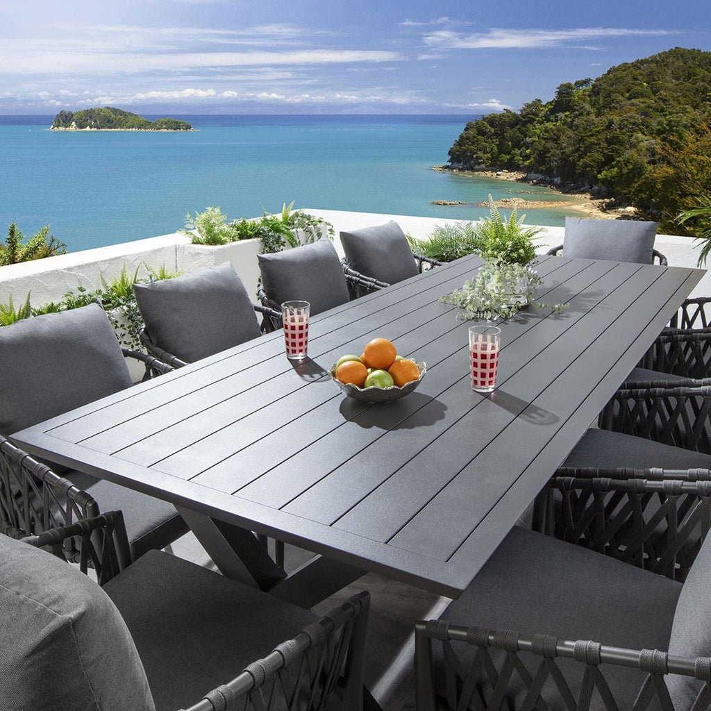 Ensemble de salle à manger de jardin Verity 10 places, gris aluminium