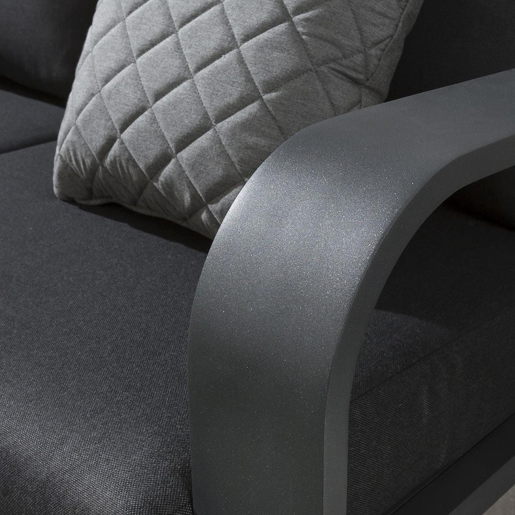 Canapé de jardin 2 places Freddy, couleur anthracite, 160 cm