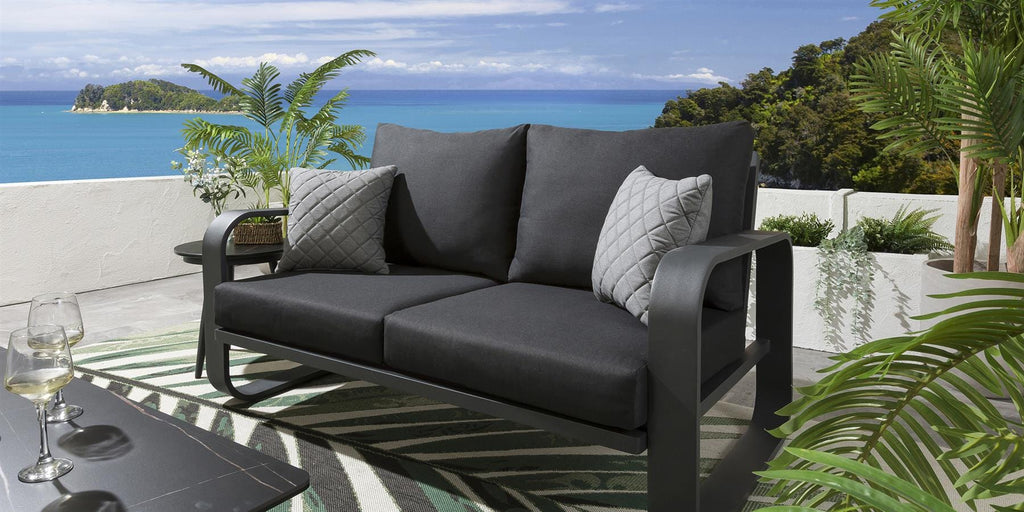 Canapé de jardin 2 places Freddy, couleur anthracite, 160 cm