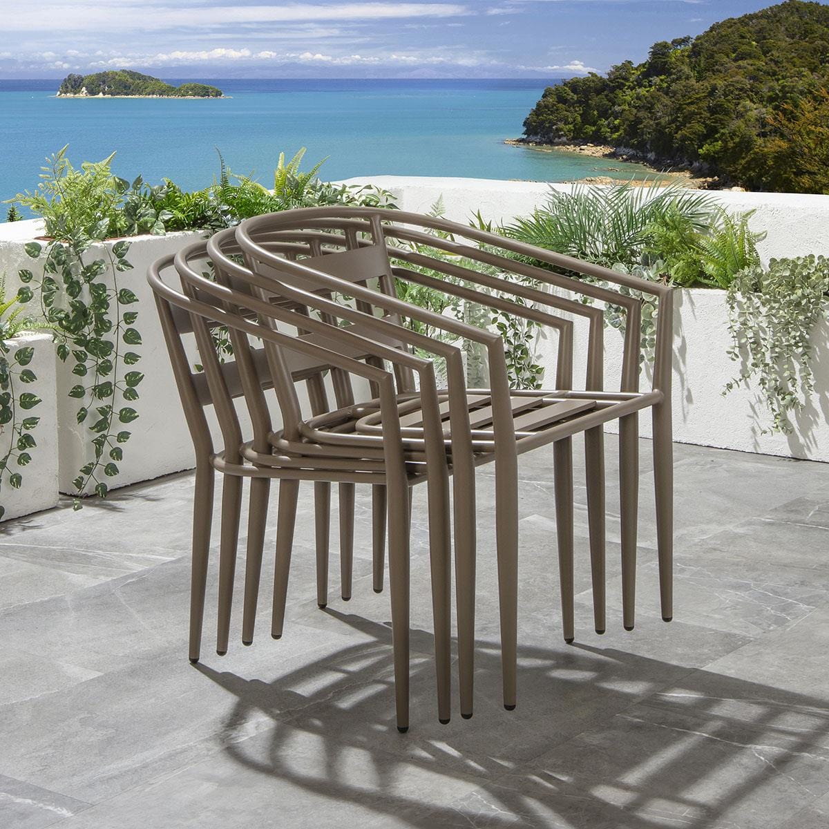 Ensemble de salle à manger de jardin carré Mia 2 places en céramique, couleur crème, aluminium