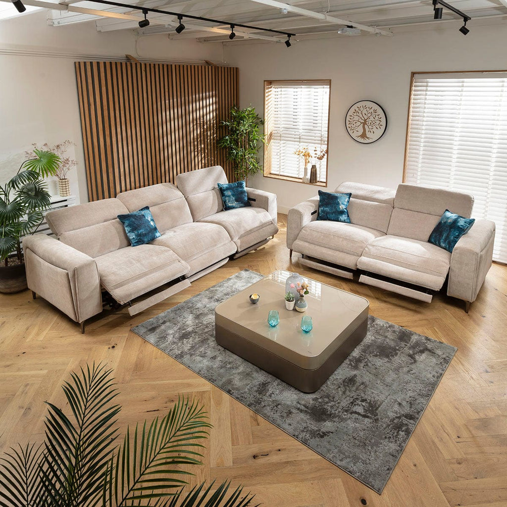 Canapé inclinable moderne Florance 3 places, gris mastic, 292 x 105 cm