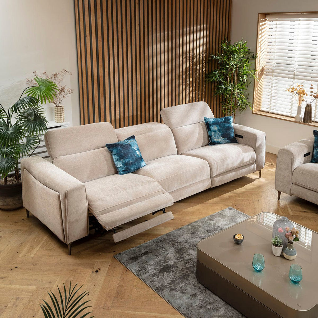 Ensemble canapé 3 et 2 places Florance Modern avec console de rangement, gris mastic