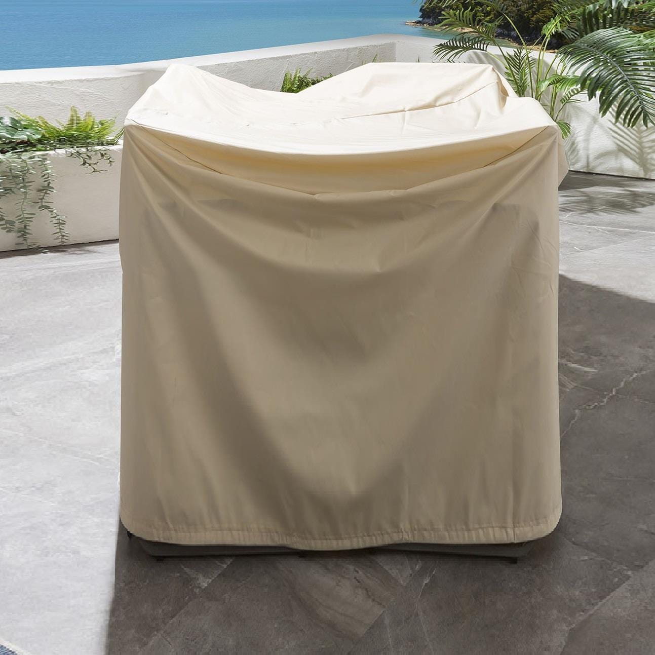 Ensemble bar de jardin extérieur Cole 4 places en céramique, vert et beige