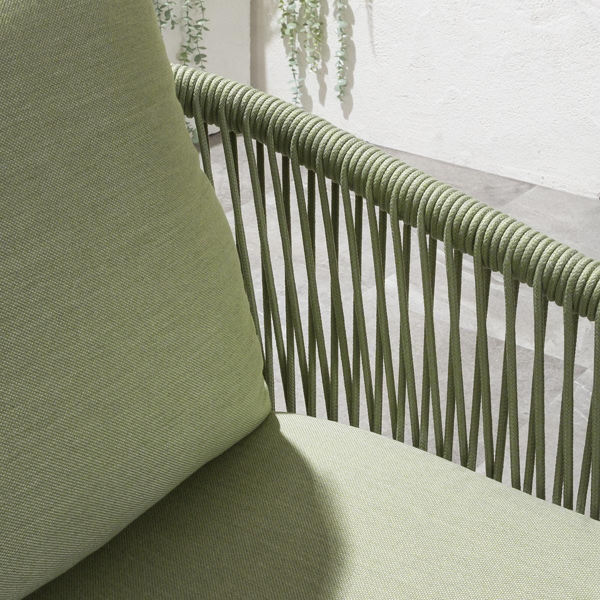 Ensemble de salle à manger de jardin Cole 4 places en céramique verte et beige