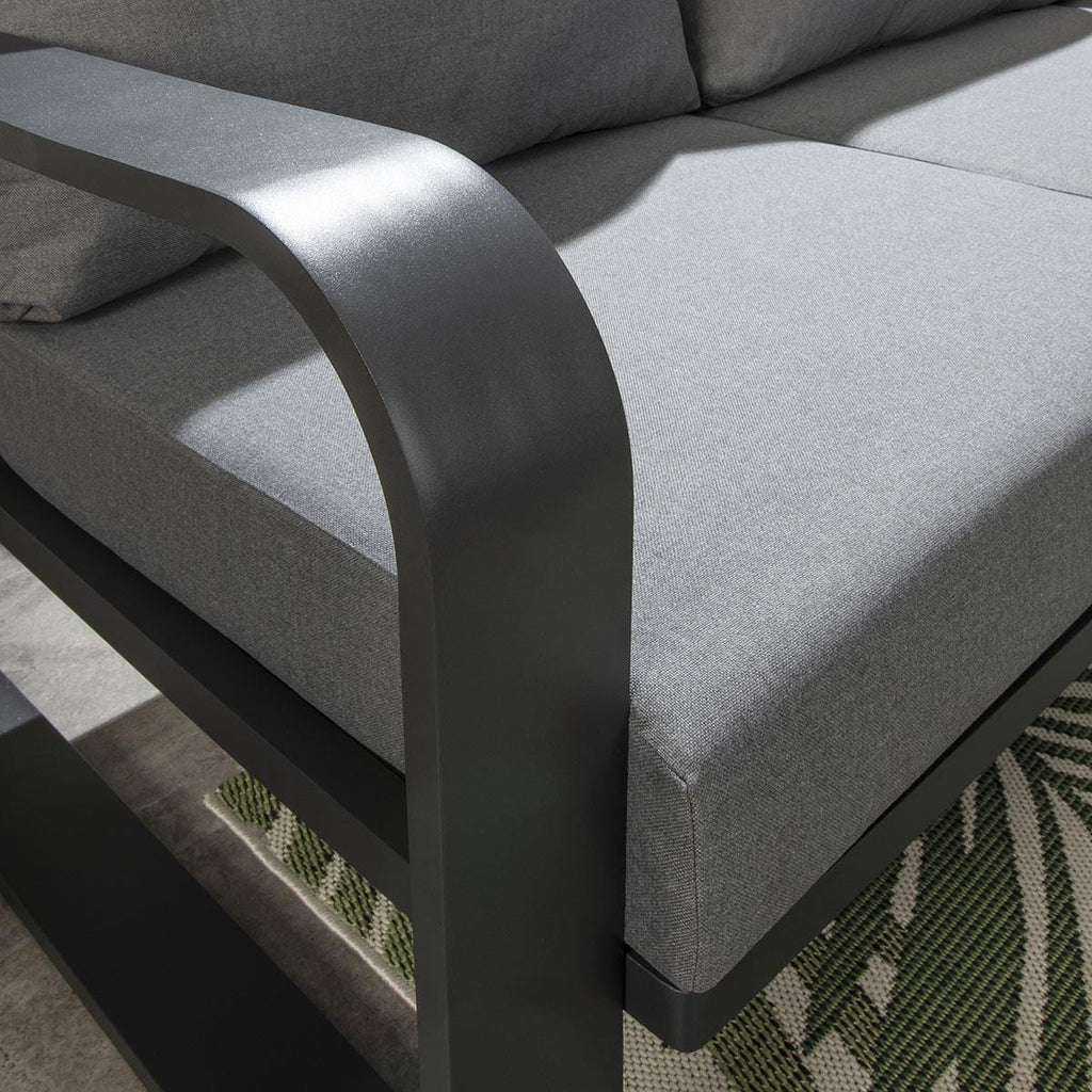 Ensemble canapé et fauteuil de jardin Freddy 4 places gris