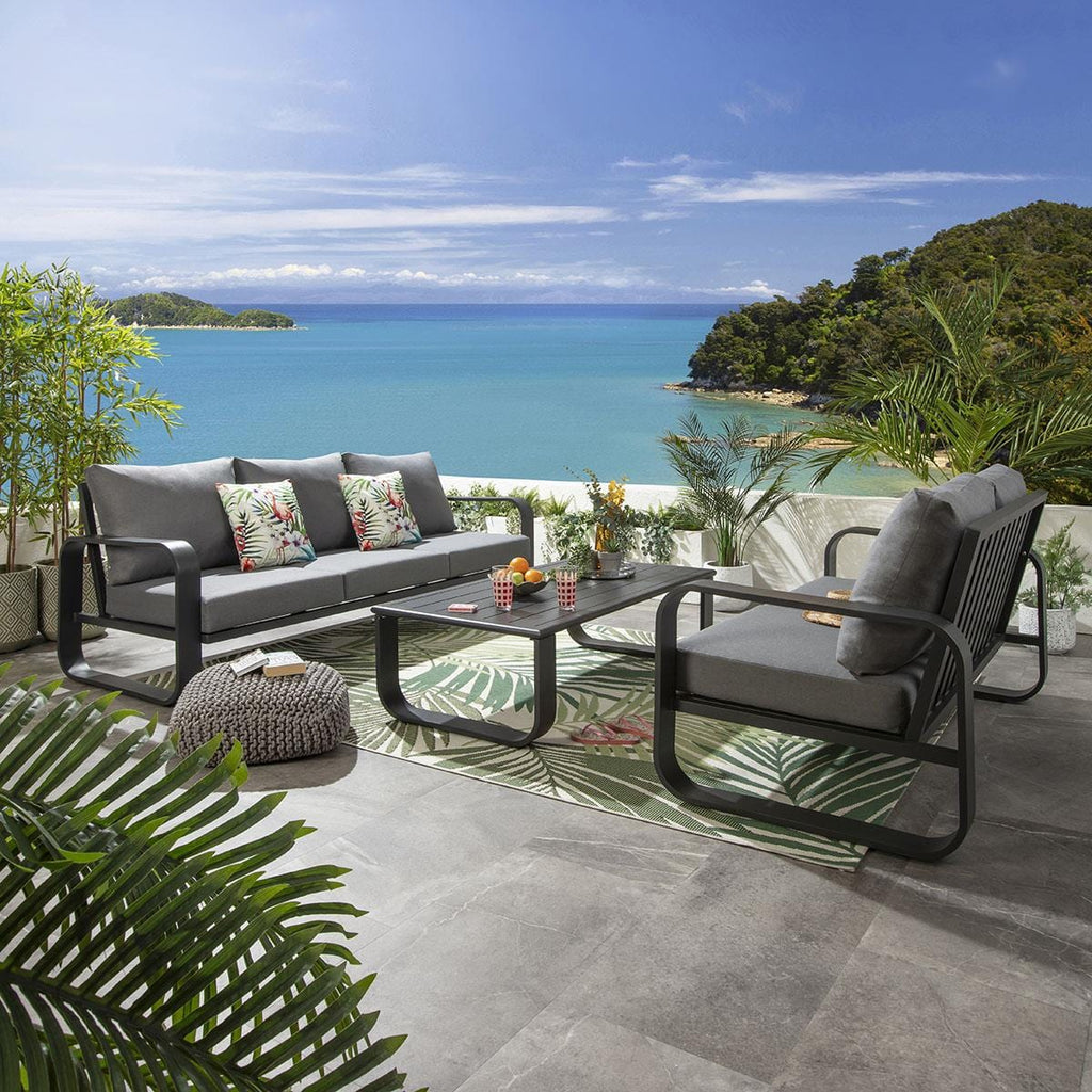 Ensemble de canapés de jardin 5 places Freddy, gris