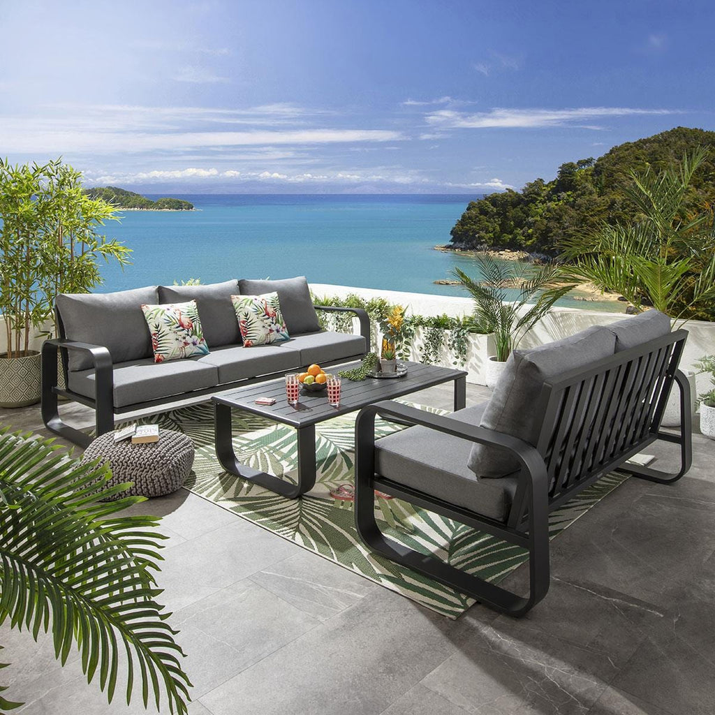 Ensemble de canapés de jardin 5 places Freddy, gris