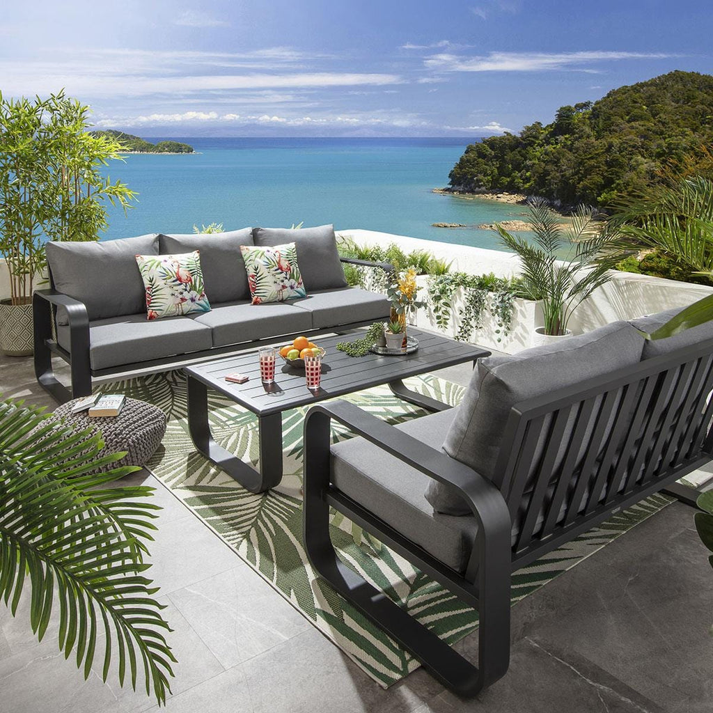 Ensemble de canapés de jardin 5 places Freddy, gris