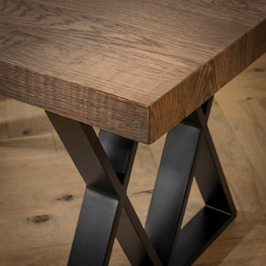 Table de salle à manger Glasgow en bois, 6 places, chêne recyclé, 180 x 90 cm