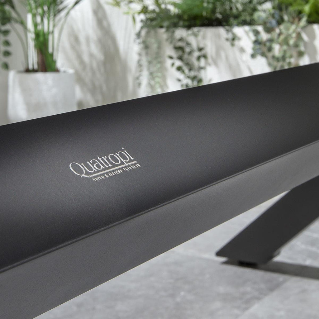 Ensemble de salle à manger de jardin 8 places Verity, gris aluminium