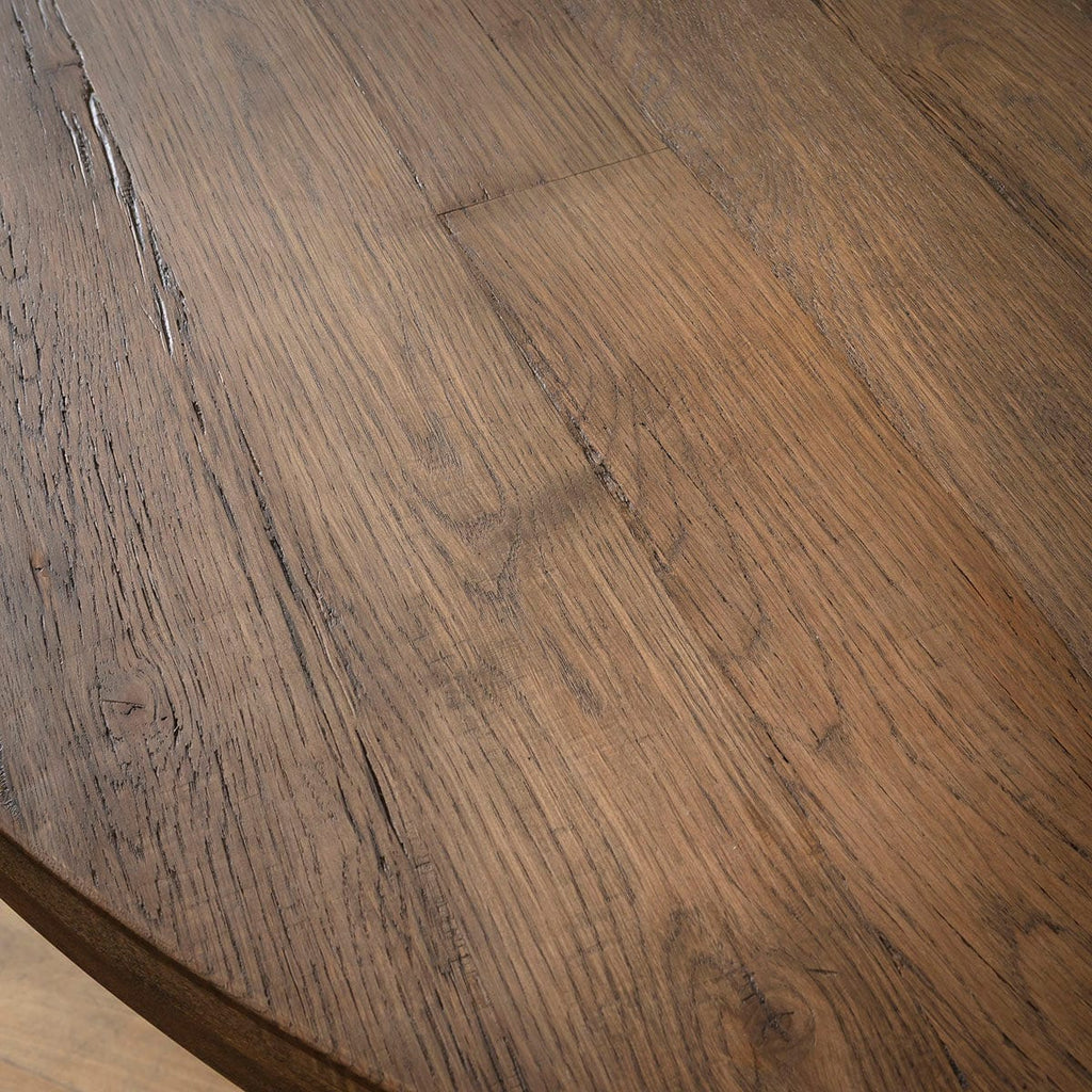 Table de salle à manger ronde Glasgow en chêne recyclé, 8 places, 180 cm