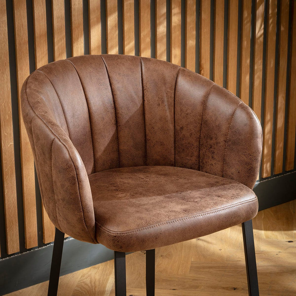 Tabouret de bar de cuisine moderne Hattie, hauteur comptoir, marron antique