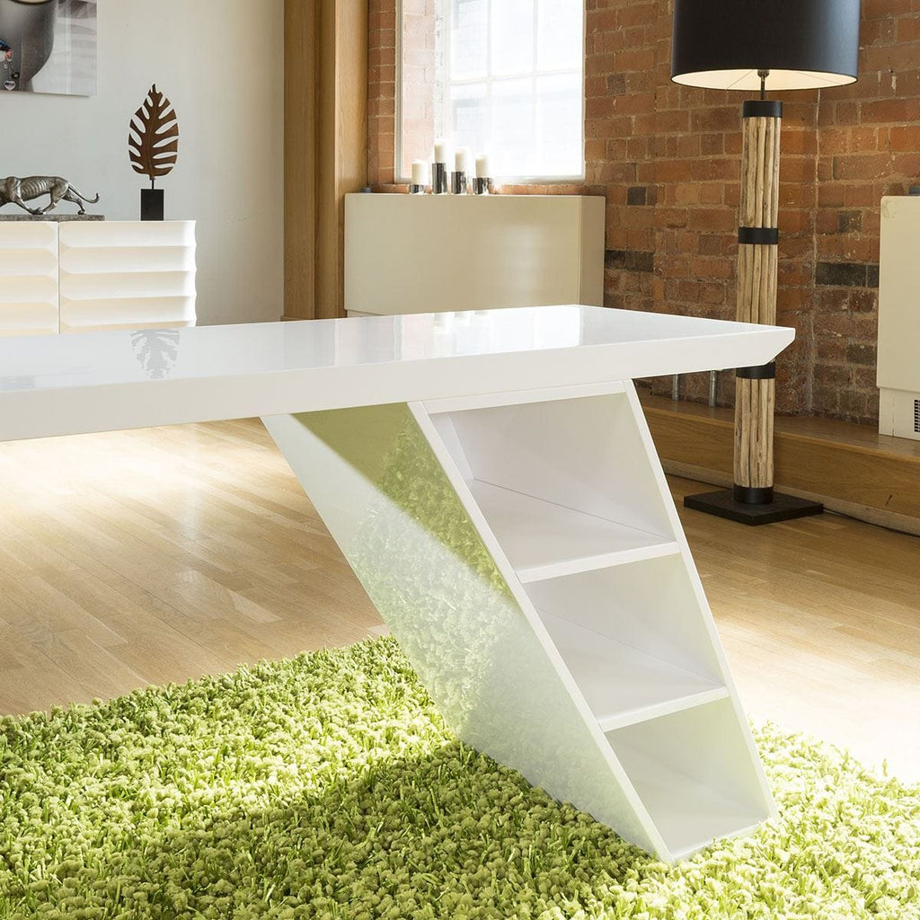 Modern Designer Desk / Work Station / Dresser White Gloss 1728mm 1801