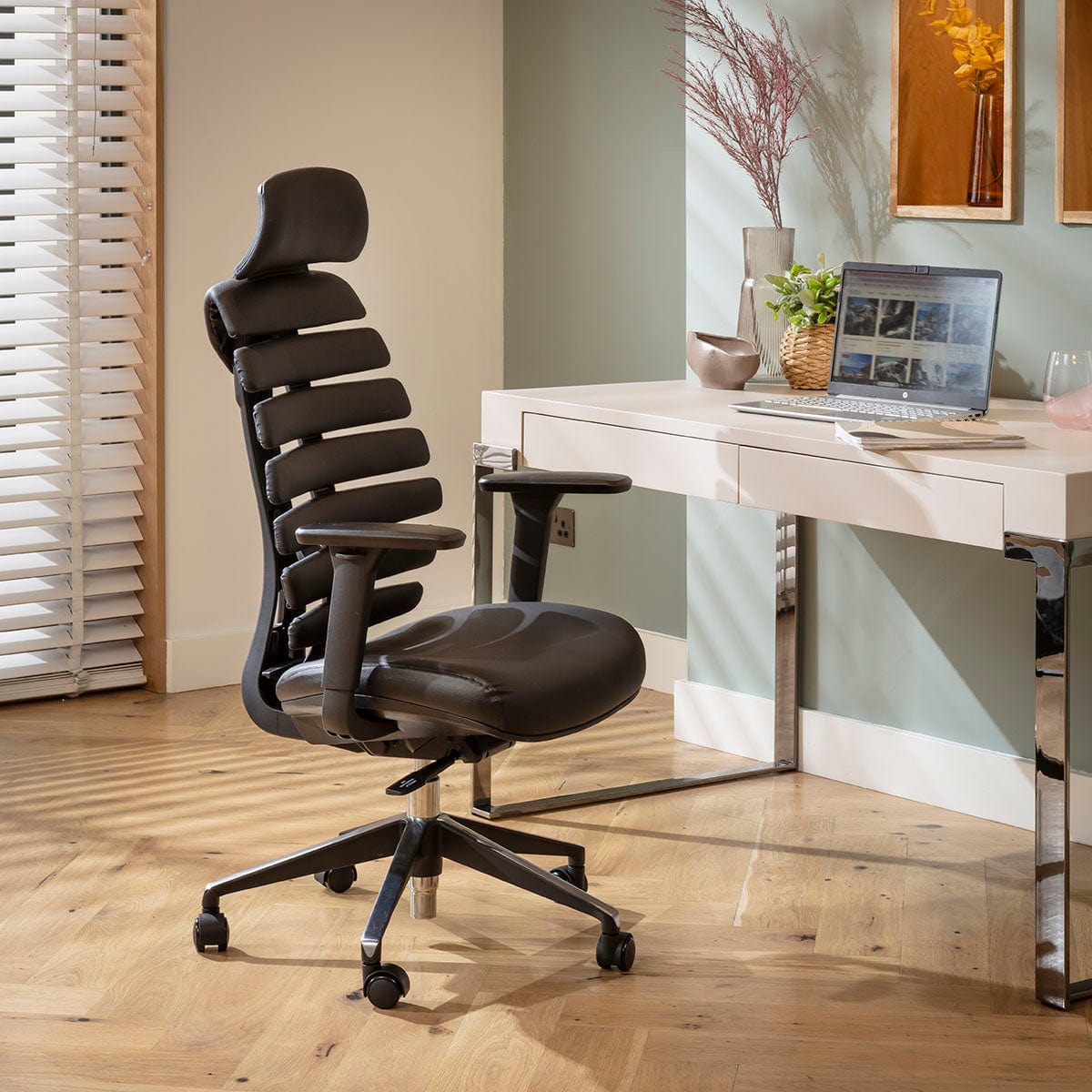 Fauteuil de bureau moderne Ergo Home Office en similicuir noir