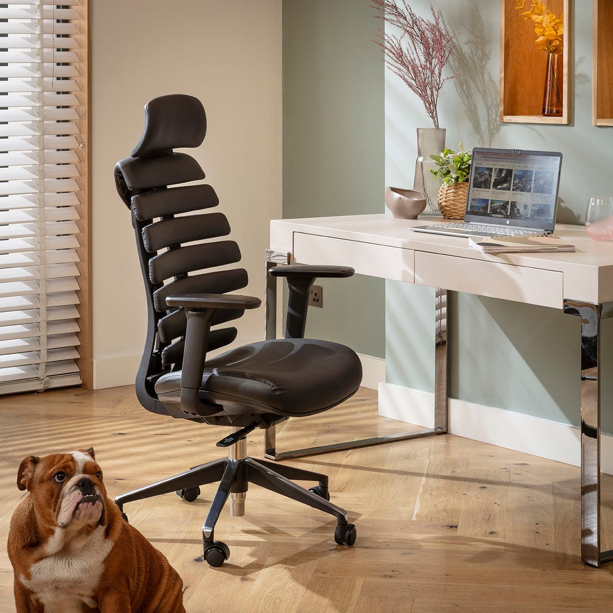 Fauteuil de bureau moderne Ergo Home Office en similicuir noir