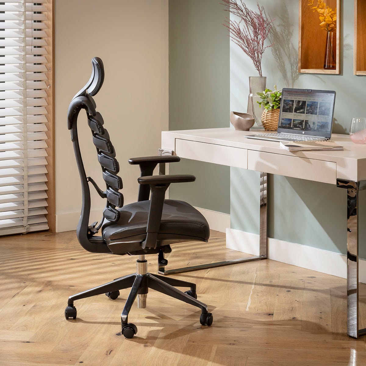 Fauteuil de bureau moderne Ergo Home Office en similicuir noir