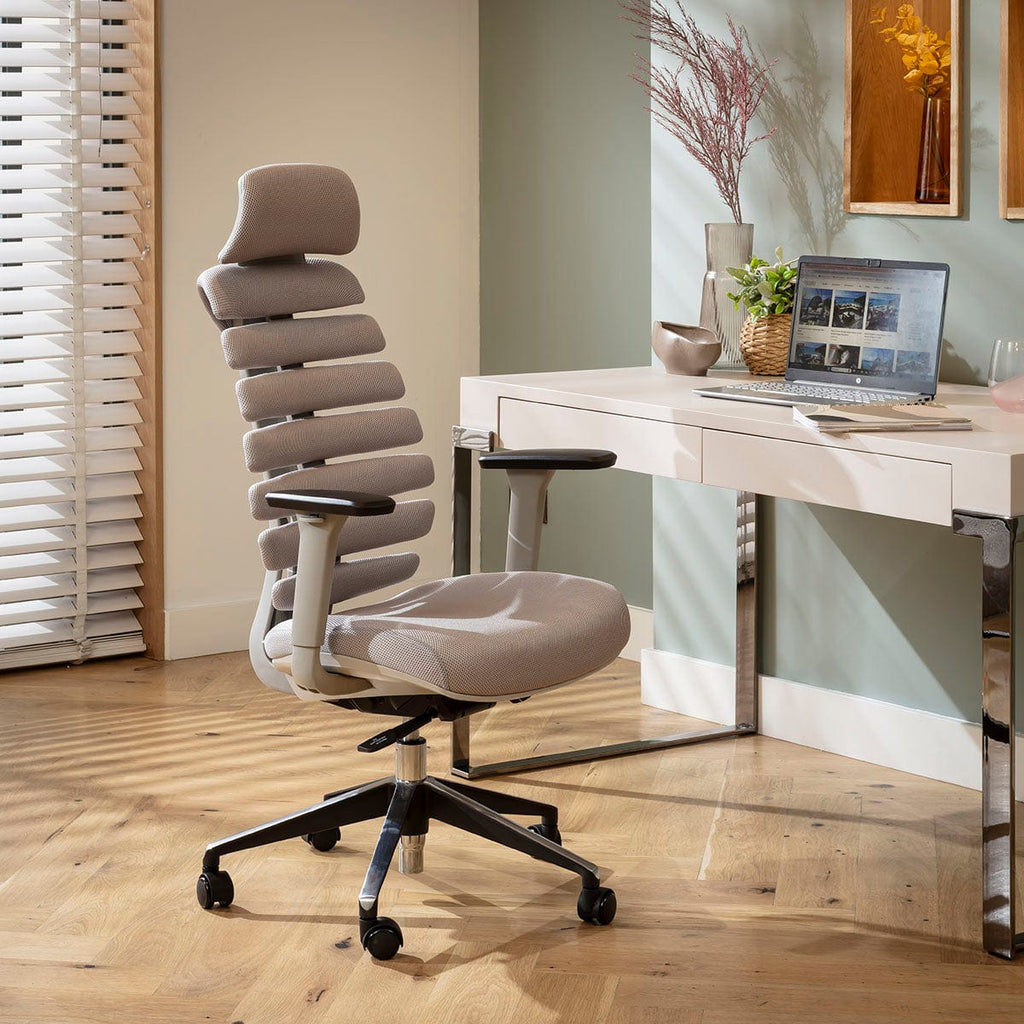 Chaise de bureau moderne Ergo en tissu gris