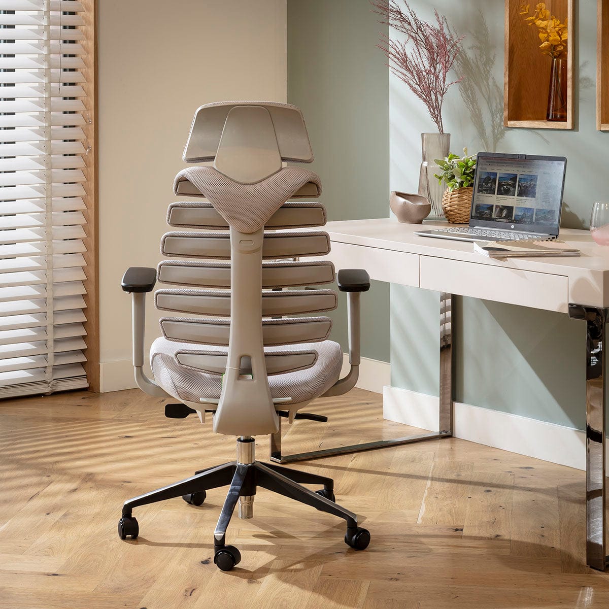 Chaise de bureau moderne Ergo en tissu gris