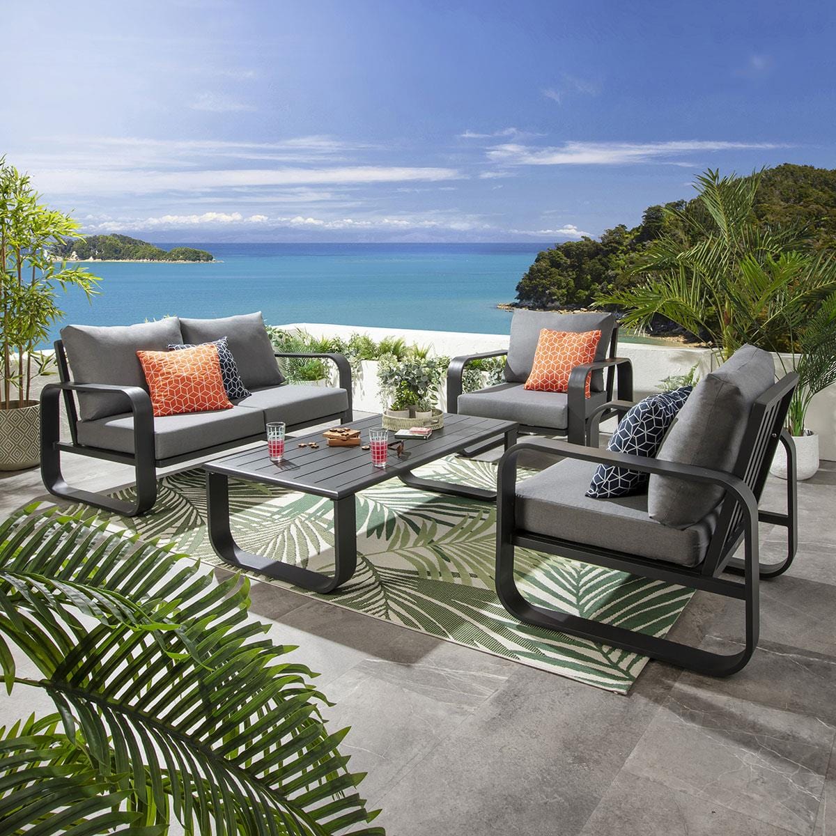 Fauteuil de jardin Freddy gris 90 cm