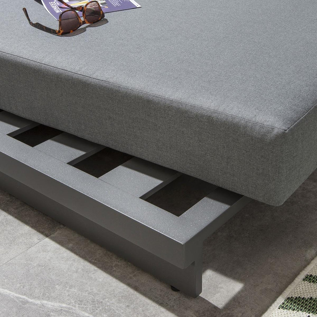 Transat Marbella Garden gris avec coussins 200x78cm