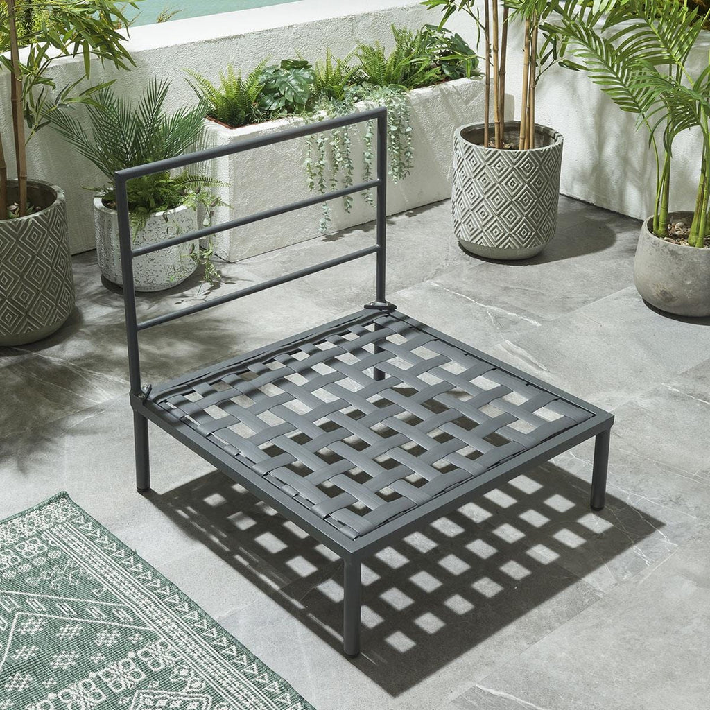 Ensemble canapé d'angle de jardin modulaire Alfie couleur café 216x216cm L6C