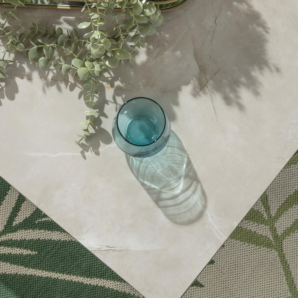 Ensemble canapé d'angle de jardin modulaire Alfie, couleur crème latte, 216 x 216 cm, longueur 6 pouces.