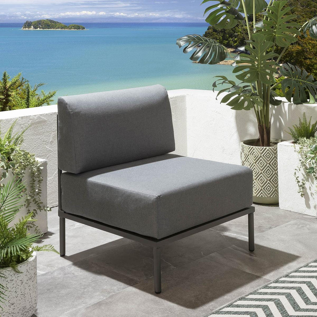 Ensemble canapé d'angle de jardin modulaire Alfie Gris 216x216cm L6