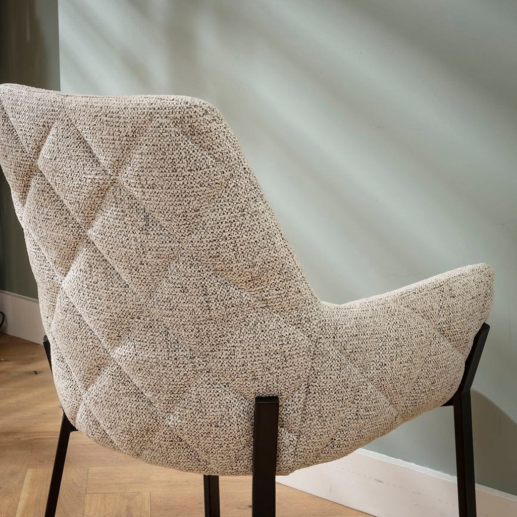 Chaise de salle à manger Cora Modern Carver avec accoudoirs en tissu tissé gris