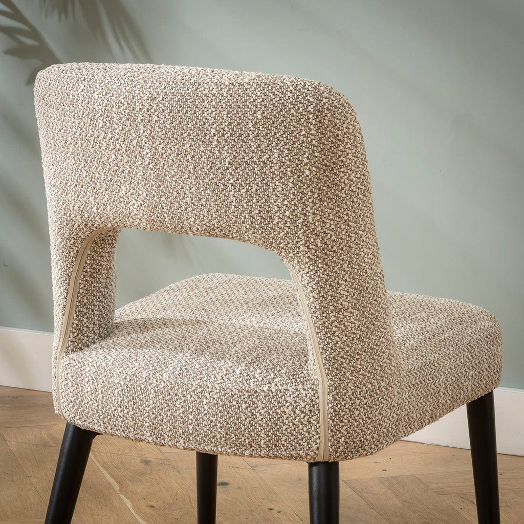 4 chaises de salle à manger modernes Evie en tissu tissé marron