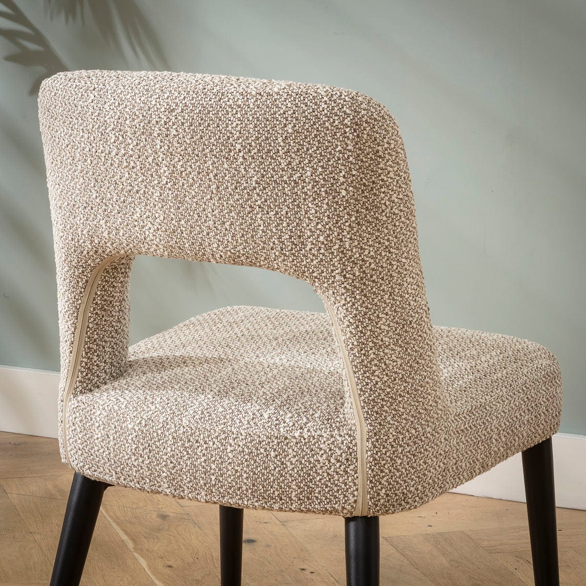 4 chaises de salle à manger modernes Evie en tissu tissé marron